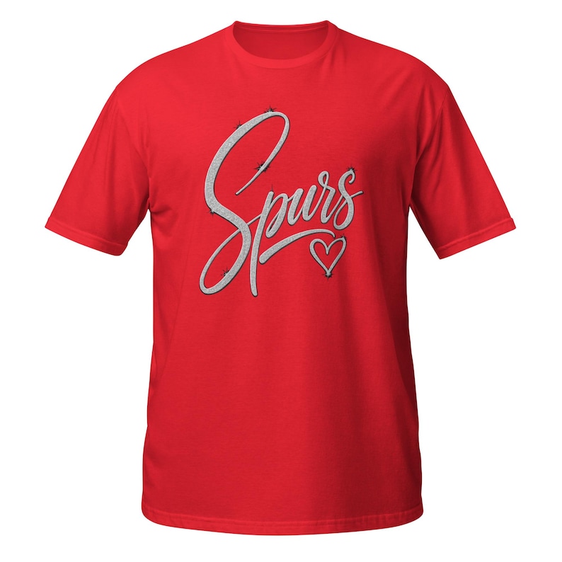 Spurs Heart T-Shirt, Cute Basketball Fan Gift, San Antonio Sports Lover Graphic Tee, Sparkle Script Shirt