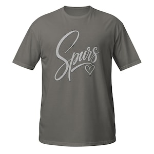 Spurs Heart T-Shirt, Cute Basketball Fan Gift, San Antonio Sports Lover Graphic Tee, Sparkle Script Shirt