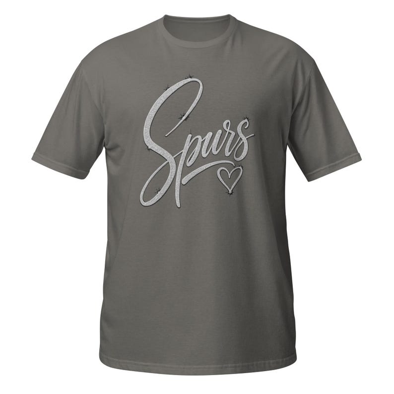 Spurs Heart T-Shirt, Cute Basketball Fan Gift, San Antonio Sports Lover Graphic Tee, Sparkle Script Shirt