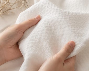 Gekreukelde stof, veelkleurige seersucker-achtige stof met natuurlijke uitstraling, zomerkleding en tafellinnen (1/2 yard)