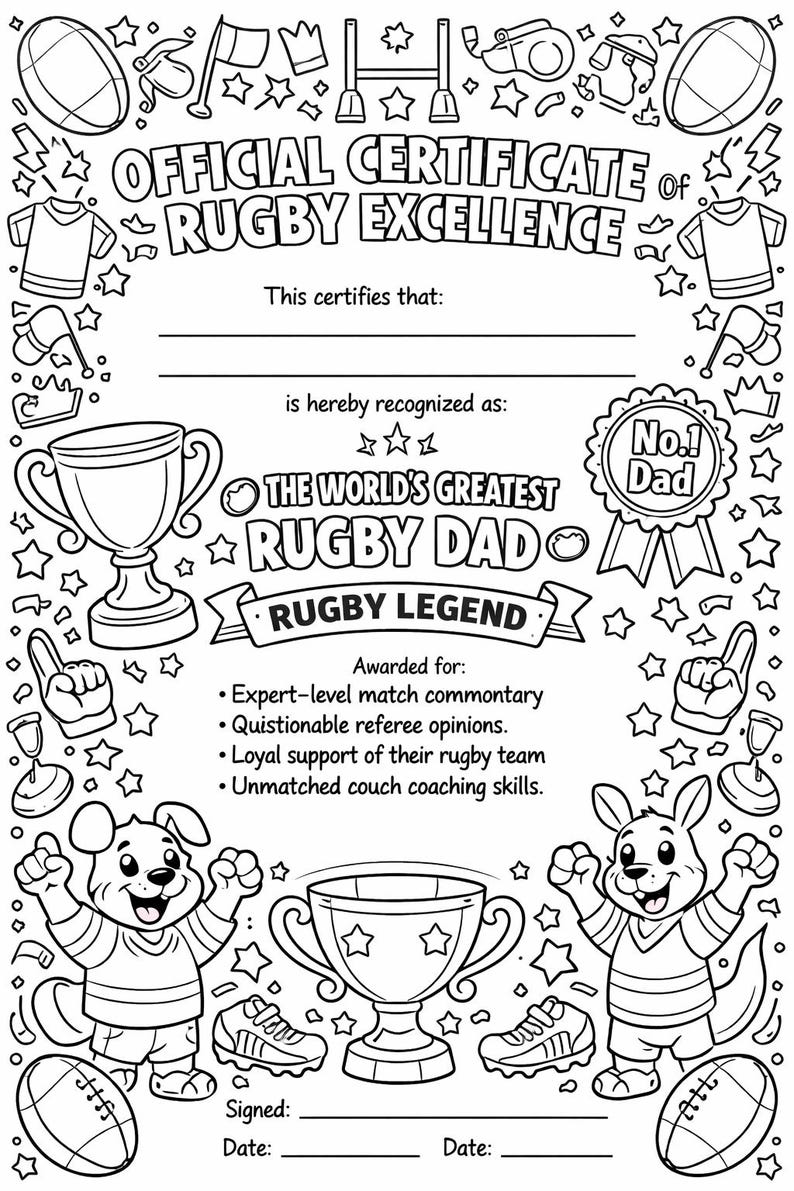 Ultimate Rugby Dad Gift Pack | Father's Day Rugby Printable Bundle ...