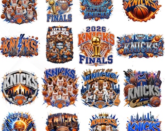 New York Basketball PNG-paket, sublimering av Knicks-fanmatchdag (16 PNG-filer)