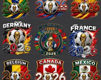 VM 2026 PNG-paket, digital nedladdning av fotbollslandslagen