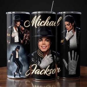 Michael Jackson PNG Retro Vintage Singer Design King of Pop Sublimation PNG 80s Music Tumbler Wrap Digital Download image 6