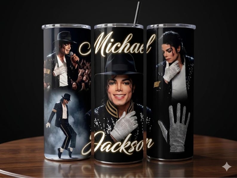 Michael Jackson PNG Retro Vintage Singer Design King of Pop Sublimation PNG 80s Music Tumbler Wrap Digital Download image 6