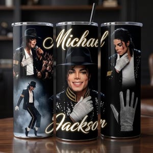Michael Jackson PNG Retro Vintage Singer Design King of Pop Sublimation PNG 80s Music Tumbler Wrap Digital Download image 1
