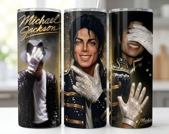 Michael Jackson Tumbler Wrap PNG Sublimation Design Pop Singer | Vintage 90s Music Legend Shirt Design | MJ Portrait | Digital Download