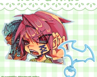 AKIMYAX Pocket Duo Series – Nori & Miko Original Character Keychain| Double Sided Keychain