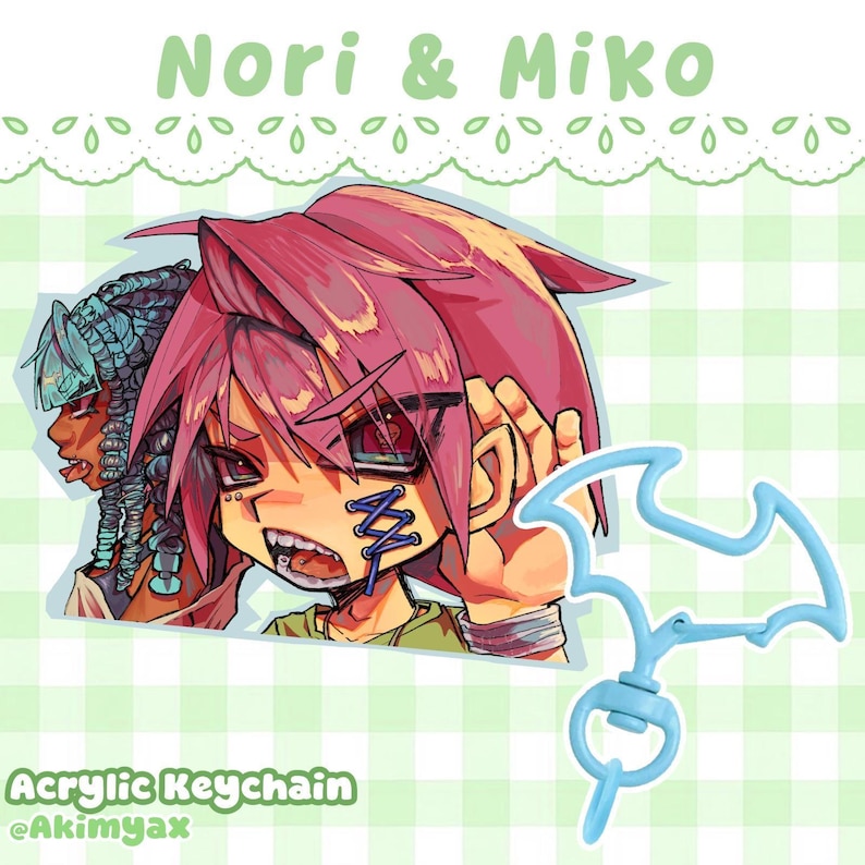 Nori and Miko original-character acrylic keychain by AKIMYAX