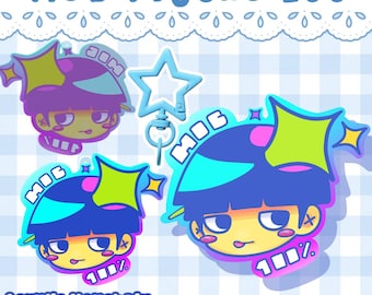 Shigeo Kageyama Inspired Acrylic Keyring | Anime Fan Art Charm | Double Sided Keychain