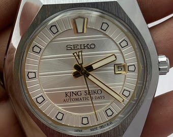 Vintage Luxury & Rare Seiko King Silver Dial Men’s Automatic Watch | Stainless Steel Bracelet Refurbished Wristwatch