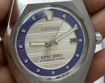 Vintage Luxury Inspired Seiko King White Dial 3 O'Clock Date Automatic Men’s Watch | Stainless Steel Bracelet Refurbished Wristwatch