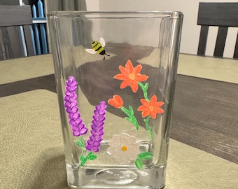 Custom acrylic painted glassware or vases