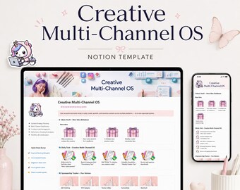 Content Creator Notion Template, Social Media Planner, Influencer Dashboard, Multi Platform Content Calendar, Sponsor Tracker