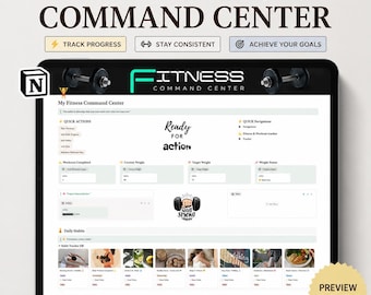 Fitness Planner Notion Template, Workout Tracker Dashboard, Weight Loss Habit Tracker, Gym Progress Journal, Wellness Hub