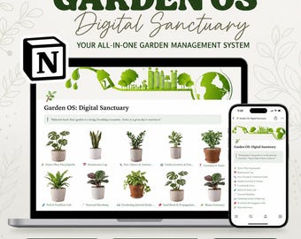 Garden Planner Notion Template, Plant Tracker Dashboard, Gardening Journal, Plant Care Organizer, Garden OS System