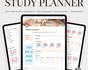 Academic Success Suite Notion Template, Student Planner Dashboard, College Study Organizer, Course Tracker, Notes Manager Hub