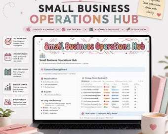Small Business Notion Template, Business Operations Dashboard, OKR Planner, Strategy Tracker, Small Business Management Hub