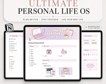 Life OS Notion Template 2026 | Aesthetic All-in-One Life Planner Dashboard | Goal Habit Finance Wellness Tracker | Daily Planner