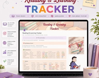 Reading Tracker Notion Template, Book Tracker Dashboard, Learning Journal, Knowledge Management System, Reading Hub
