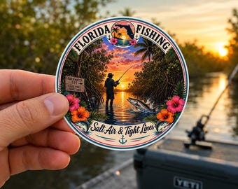 Sticker Florida vissen 3 x 3 inch rond