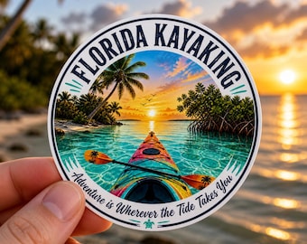 Sticker Florida kajakken rond 3"x3"