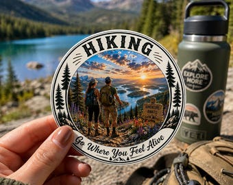 wandelsticker, natuurliefhebber, avonturensticker 3 x 3 rond