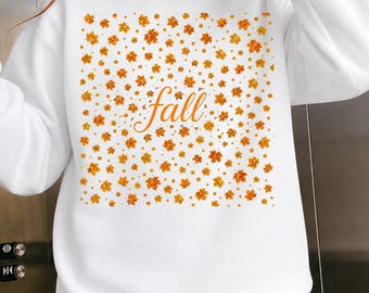 Fall Leaves Sweatshirt, Autumn Leaf Crewneck, Romantic Fall Sweater, Cozy Autumn Gift, Gildan 18000 Sweatshirt