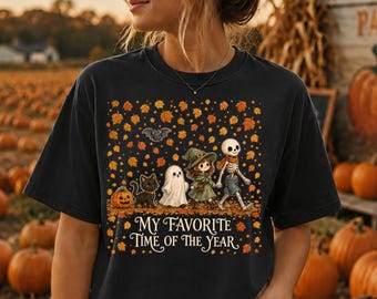 My Favorite Time Of The Year Shirt, Cute Halloween Pumpkin Tee, Spooky Autumn Graphic, Witch Lover Gift