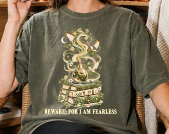 Beware For I Am Fearless Shirt, Frankenstein Bookish Graphic Tee, Dark Academia Witchy Aesthetic Book Lover Gift Crewneck