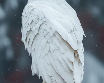White Eagle Digital Download | Majestic Snow Eagle Wall Art | Winter Wildlife Printable Poster | Bird Photography Print | Insta Download JPG