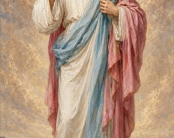 Jezus Christus afdrukbare muurkunst, christelijke digitale download, portret print Heiland, religieuze Jezus poster, bijbelkunst, christelijk interieur