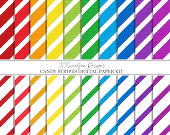 Candy Stripe Scrapbooking Paper Set