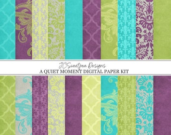 Un moment tranquille Digital Scrapbooking Paper Pack