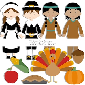 Clip Art de Thanksgiving pour un usage commercial et personnel - TÉLÉCHARGEMENT INSTANTANÉ
