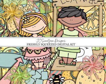 Kit de scrapbooking numérique fraîchement pressé