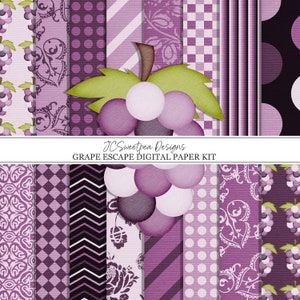 Grape Escape Digitales Scrapbooking Papier Kit