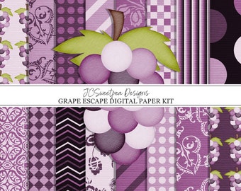 Grape Escape Digital Scrapbooking Paper Kit