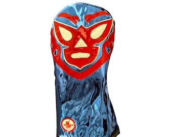 Chipnputt Golf Copritesta per driver da golf con maschera da luchador messicano, rosso e blu, adatto a driver da 460cc, fatto a mano