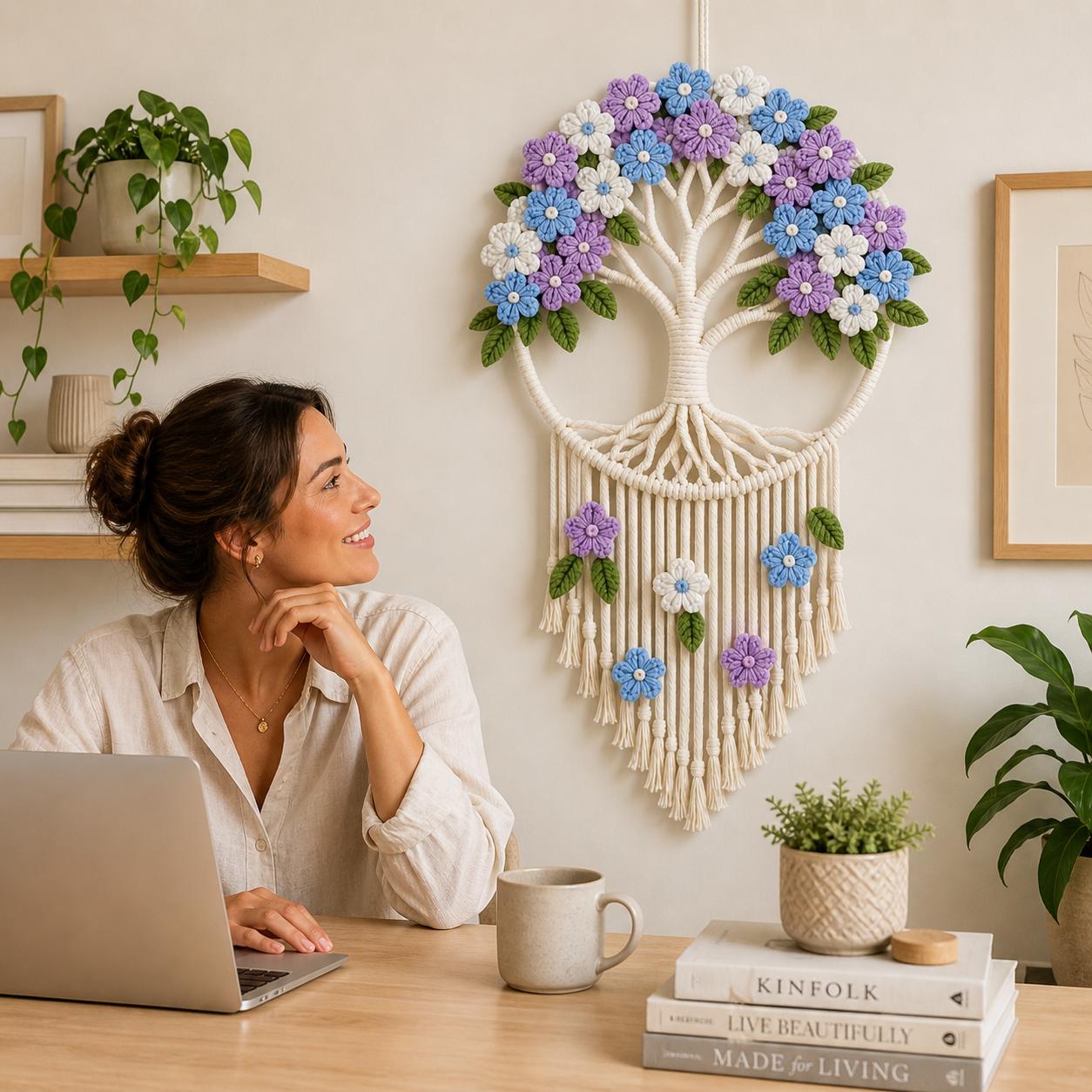 18 Tree of Life Crochet Patterns to Add Meaningful Handmade Style to Your Home and... 11 Beginner Crochet Wall Hanging Pattern Boho Tree of Life