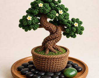 Patrón de bonsái a crochet / Tutorial de amigurumi (Descarga en PDF)
