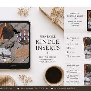 Kindle Insert – Dark Aesthetic | Throne of Glass Inspired Kindle Insert for Clear Case | Printable PDF Download