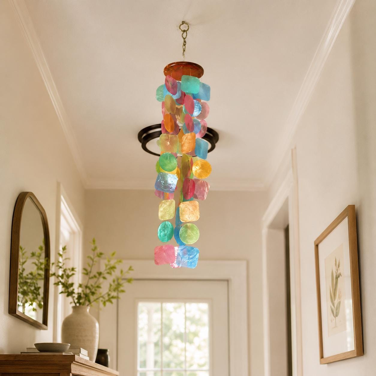 Rainbow Capiz Shell Wind Chime - Etsy