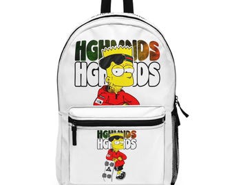High Hinds Cartoon Skateboarder Backpac Streetwear Skate Graphic