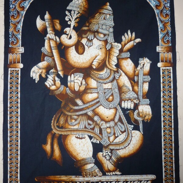 batik wall hanging tapestry huge big ethnic india art lord ganesha cotton sequin home garden table decor throw cushion embroidery