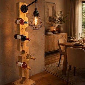 Weinregal beleuchtet