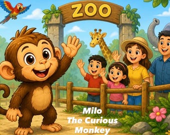 Milo the Curious Monkey Story Book | Toddler Preschool Learning (PDF Download)
