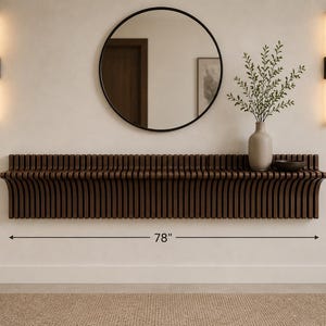 Parametric Console SVG | Sliced Wood Shelf DXF | Wave Wall Credenza CNC Plan | Layered Entryway Dresser | Hanging Shelf | Sliceora