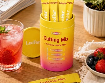 LeeFar Cutting Mix, Strawberry Acai, Berberine Yerba Mate (30 Sticks)