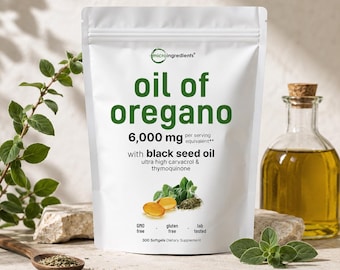 Oregano Oil Softgels with Black Seed Oil Daily Wellness Supplement